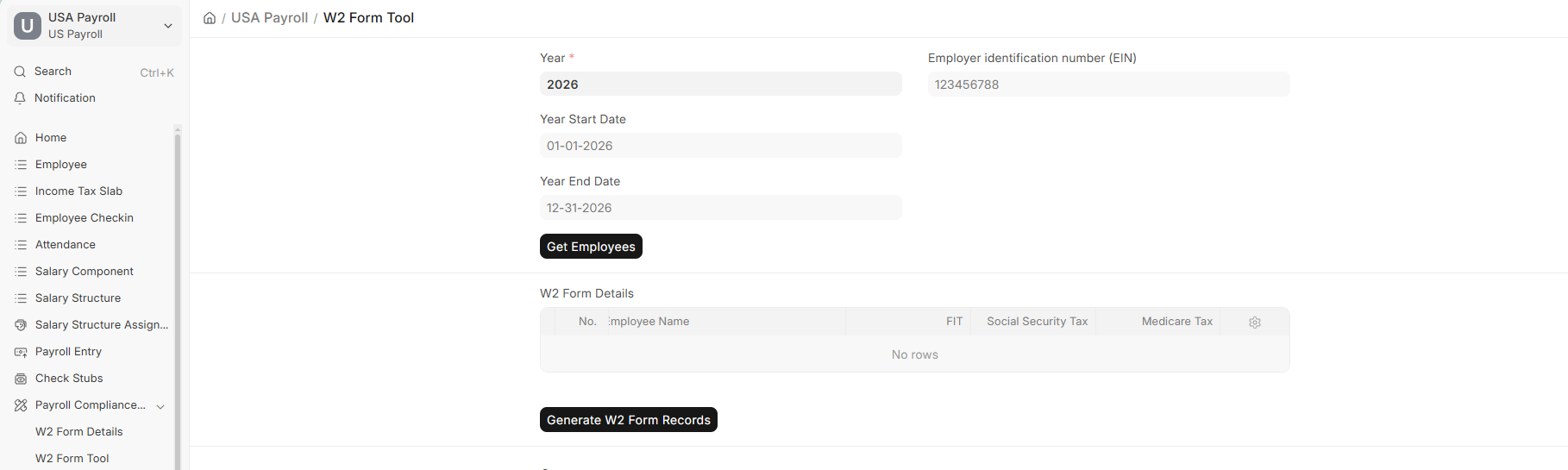 Enter the year and fetch employees