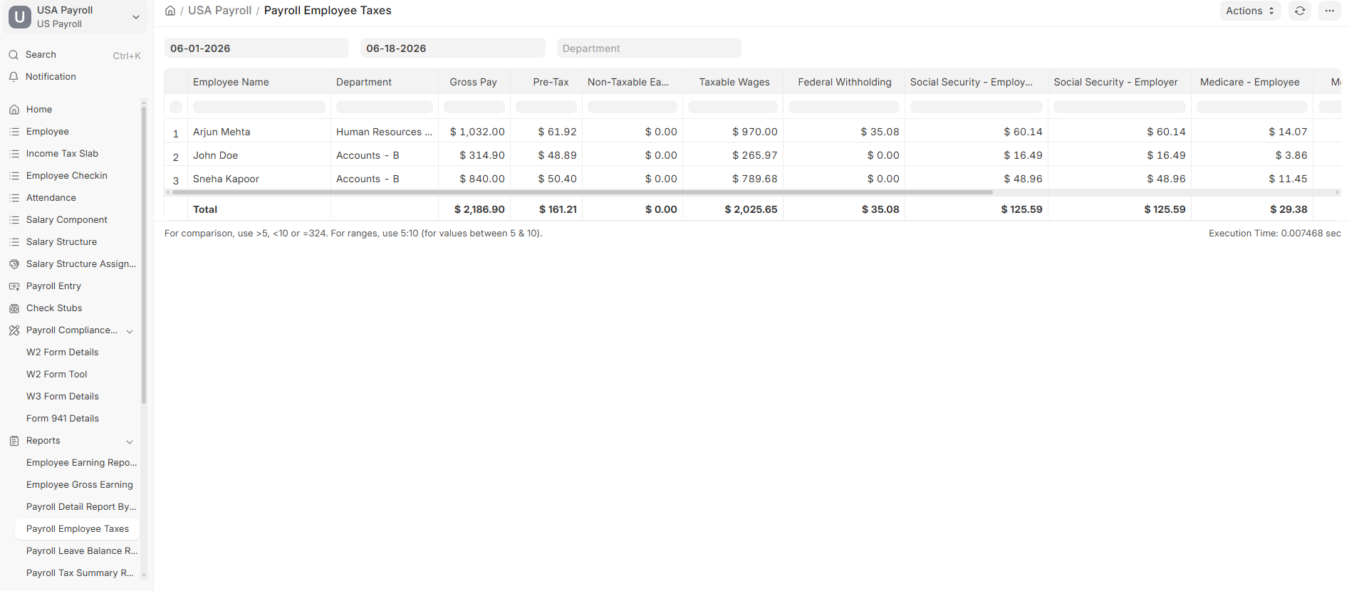 Payroll Detail Report by Posted Date